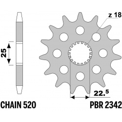 Pignon PBR acier standard - 520