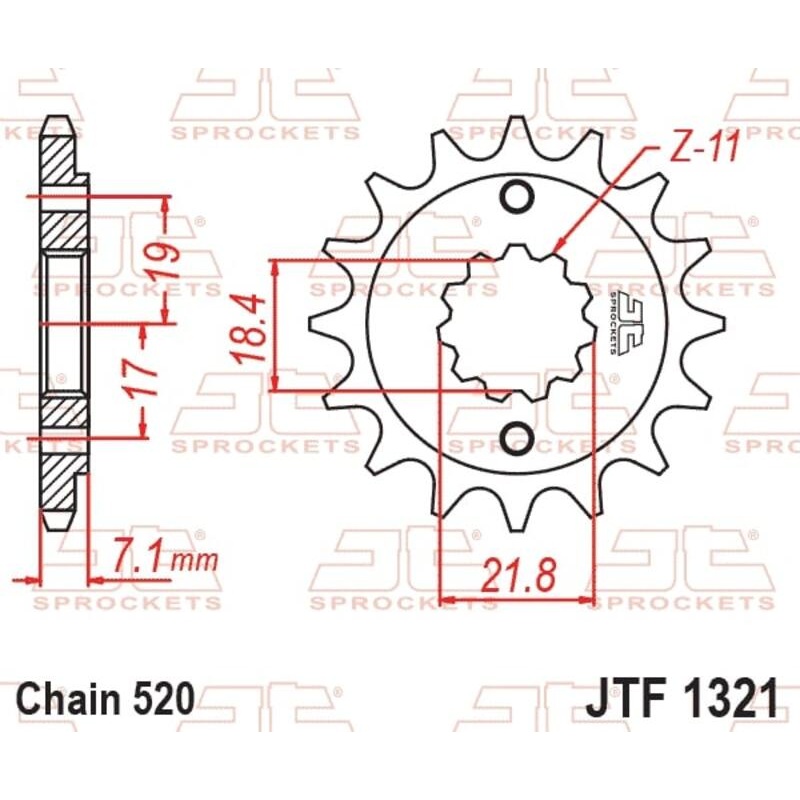 Pignon JT SPROCKETS acier anti-bruit - 520