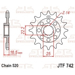 Pignon JT SPROCKETS acier anti-bruit - 520