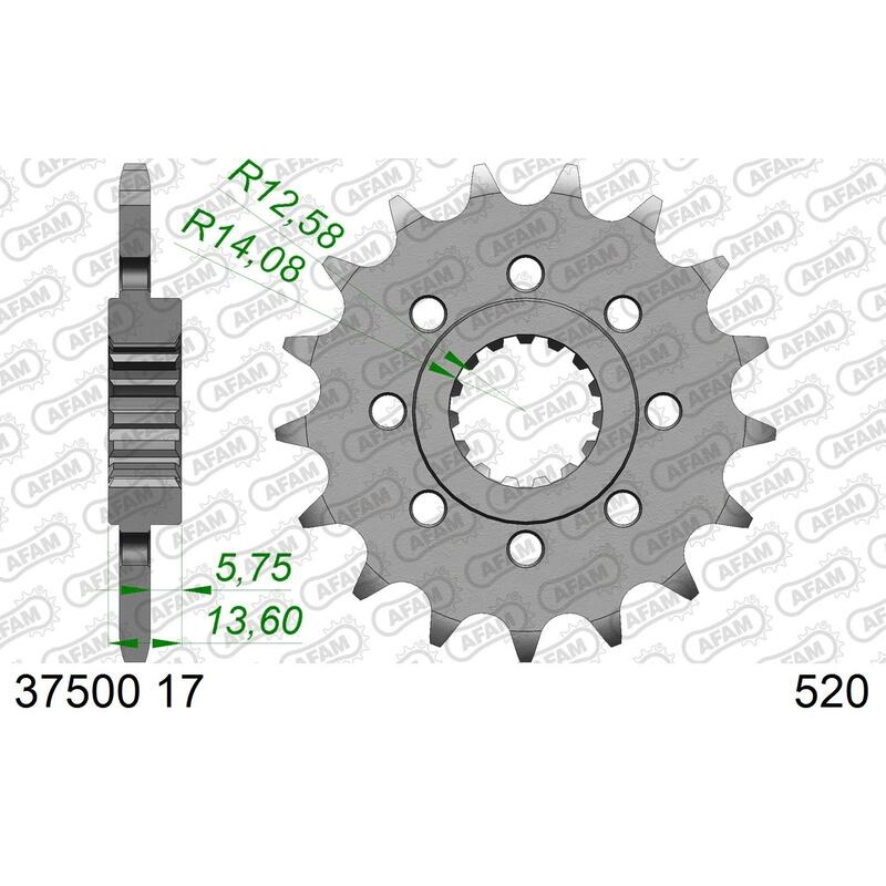 Pignon AFAM acier standard - 520