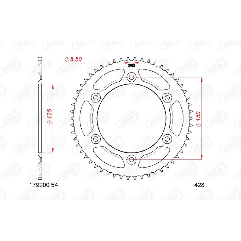 Couronne AFAM acier standard - 428