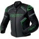 Veste RST S1 D3O cuir - noir/vert fluo