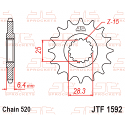 Pignon JT SPROCKETS acier anti-bruit - 520