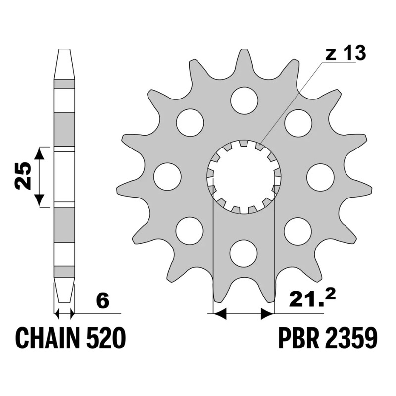 Pignon PBR acier standard - 520