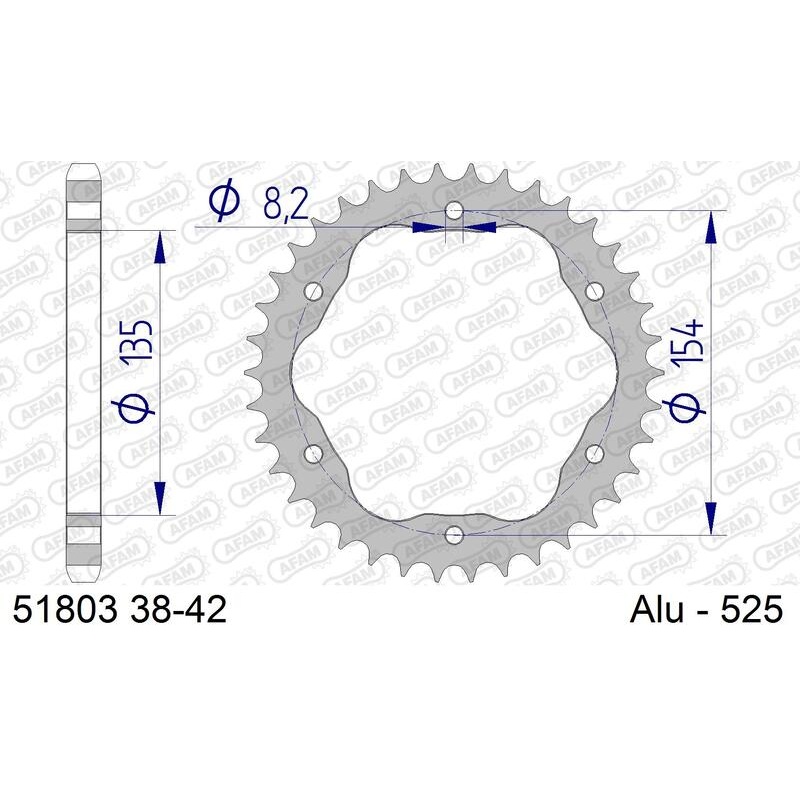 Couronne AFAM alu standard - 525