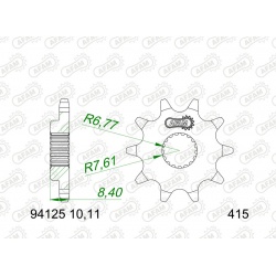 Pignon AFAM acier standard - 415