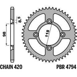 Couronne PBR alu standard - 420