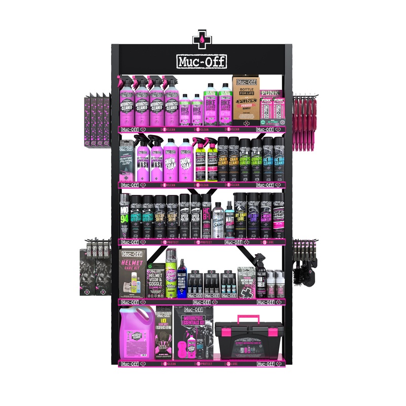 Présentoir premium MUC-OFF éclairé – double (produits inclus)